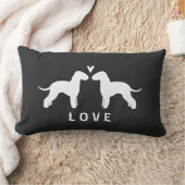 Coussin Rectangle Bedlington Terrier Silhouettes Love (Couverture)