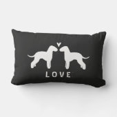 Coussin Rectangle Bedlington Terrier Silhouettes Love (Verso)