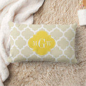 Coussin Rectangle Beige, Wt Marocain #5 Ananas 3 Monogramme Initial (Couverture)