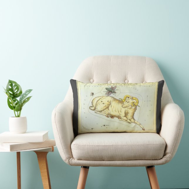 Coussin Rectangle Bélier, Constellation Vintage, Miroir d'Urania (Chaise)