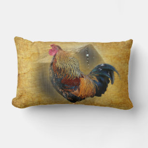 Coussin Rectangle Belle coop de poulet rôti et de grange rustique