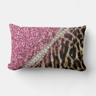 Coussin Rectangle Belle impression de fausse fourrure chic leopard a