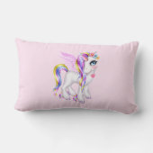 Coussin Rectangle Belle licorne avec Rainbow Mane (Verso)