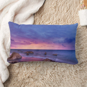 Coussin Rectangle Belle photo côtière du coucher de soleil