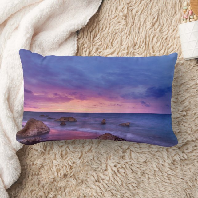 Coussin Rectangle Belle photo côtière du coucher de soleil (Couverture)
