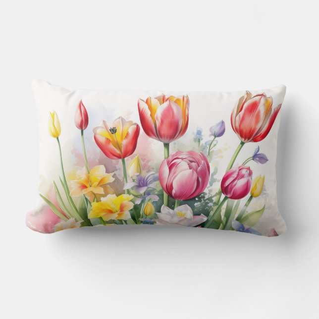 Coussin Rectangle Belle Tulipe Tulipe Flower Lame (Recto)
