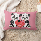 Coussin Rectangle Belle Valentine Panda Ours rose (Couverture)
