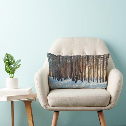 Coussin Rectangle Belle vue sur la forêt de neige (Chaise)