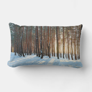 Coussin Rectangle Belle vue sur la forêt de neige