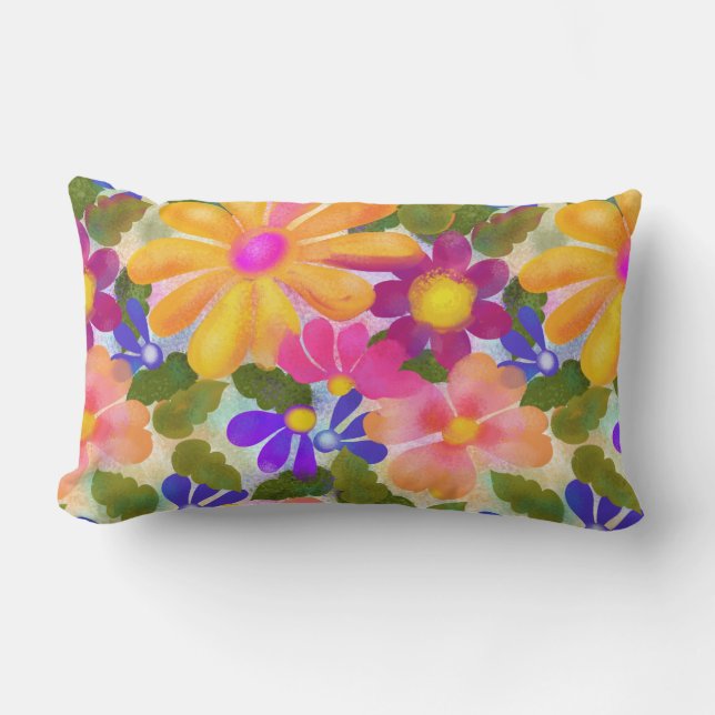 Coussin Rectangle Belles grandes fleurs (Recto)