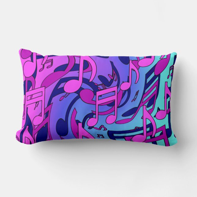 Coussin Rectangle Belles notes de musique Musique animée Artsy (Recto)