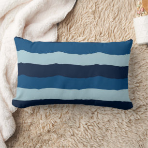 Coussin Rectangle Belles nuances de Bleu en Grandes Grandes Bandes B