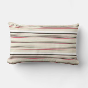 Coussin Rectangle Belles rayures rouges blanches vintages
