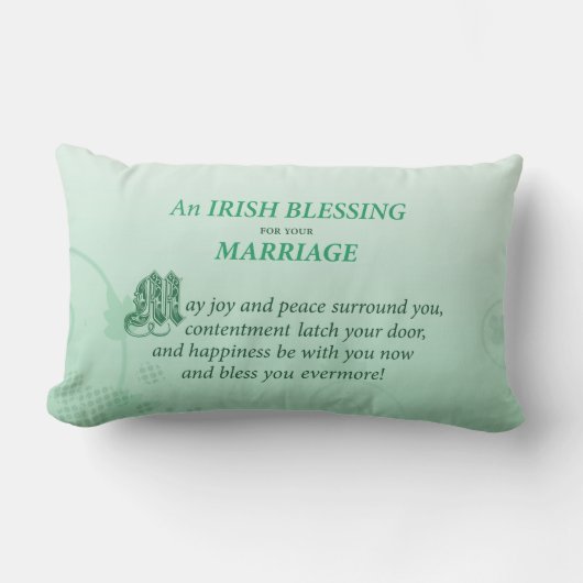 Coussin Rectangle Bénédiction de félicitations de mariage irlandais (Recto)