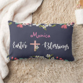 Coussin Rectangle Bénédiction de Pâques de fleurs Christ ressuscitée (Couverture)