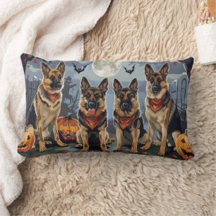 Coussin Rectangle Berger Allemand Halloween Effrayant