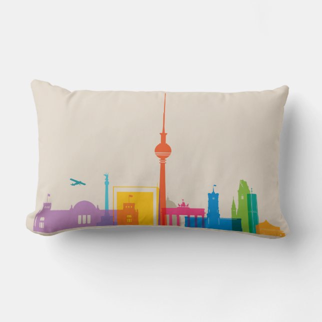 Coussin Rectangle Berlin, paysage urbain de l'Allemagne (Recto)