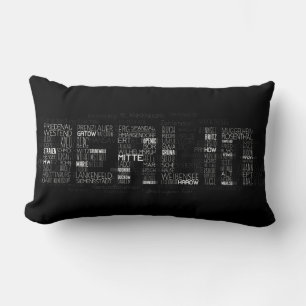 Coussin Rectangle Berliner Ortsteile Word Art, Berlin Quartiers