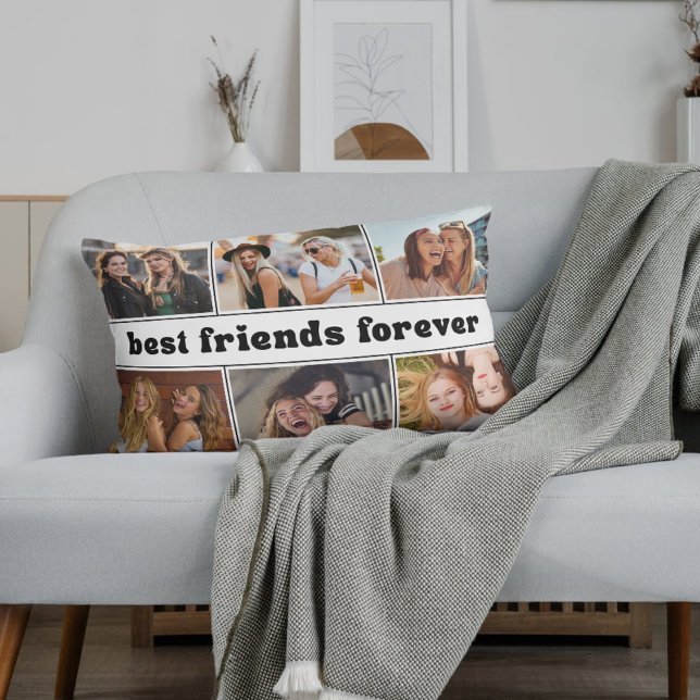 Coussin Rectangle Best Friends Forever Photo Collage Modern  (Créateur téléchargé)