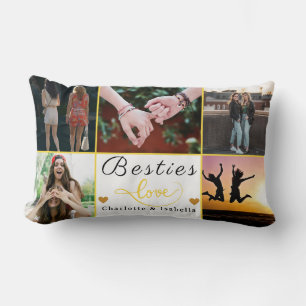 Coussin Rectangle Besties Pour ❤️ Personnalisé 5 Photo Collage Couss