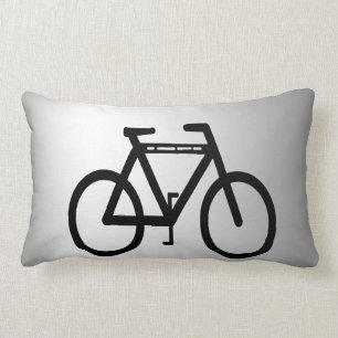 Coussin Rectangle Bicyclette métallique argentée