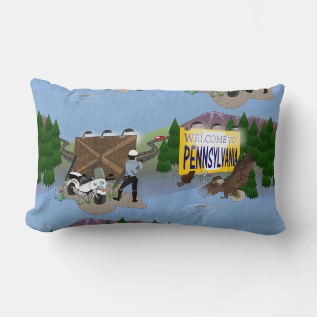 Coussin Rectangle Bienvenue en Pennsylvanie (Recto)
