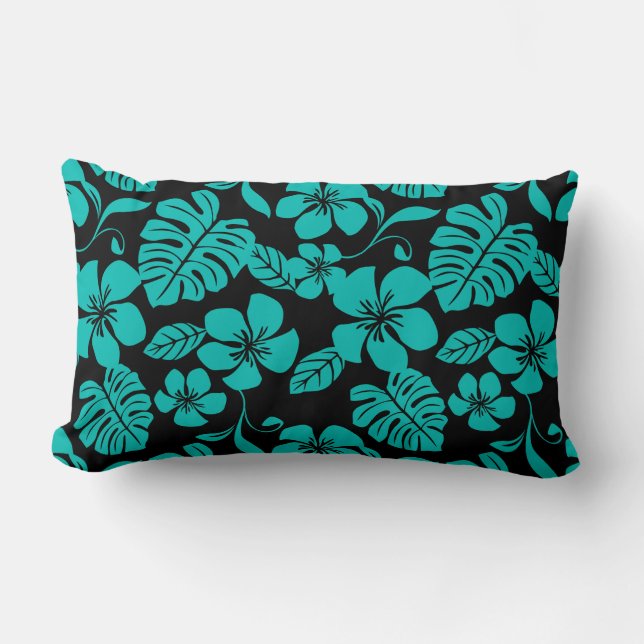 COUSSIN RECTANGLE BIKINI ROSE (NOIR/TURQUOISE) (Recto)