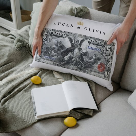 Coussin Rectangle Billet de la Banque du Certificat Argent 1896 – Ca