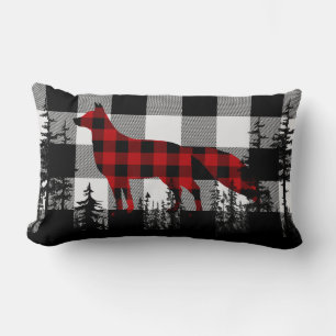 Coussin Rectangle Bison blanc Plaid Forêt de pin de la forêt Renard