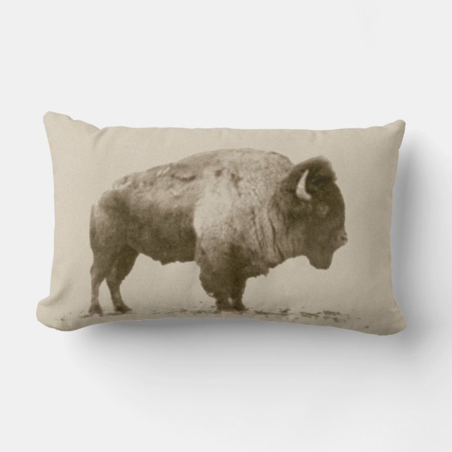 Coussin Rectangle Bison des plaines (Recto)