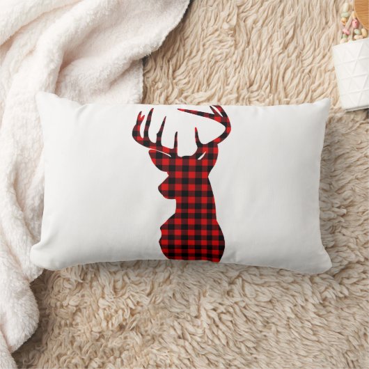 Coussin Rectangle bison rouge cabine du pays plaid noël cerf (Couverture)