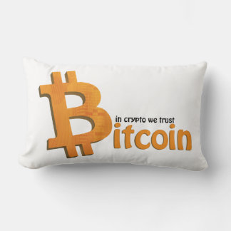 Coussin Rectangle Bitcoin pillow - en crypto we trust