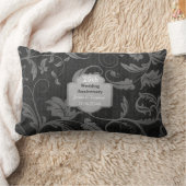 Coussin Rectangle Black and Silver Damask 25e anniversaire de Mariag (Couverture)