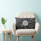 Coussin Rectangle Black and Silver Damask 25e anniversaire de Mariag (Chaise)