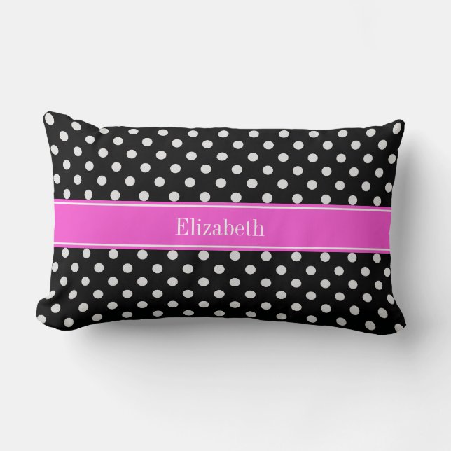 Coussin Rectangle Black and White Polka Dots (Recto)