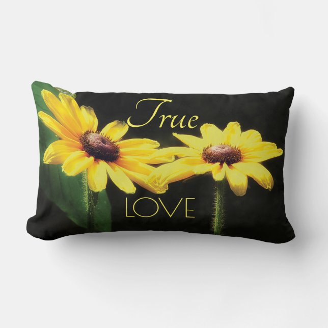 Coussin Rectangle Black Eyed Susan Photographie Véritable Amour (Recto)