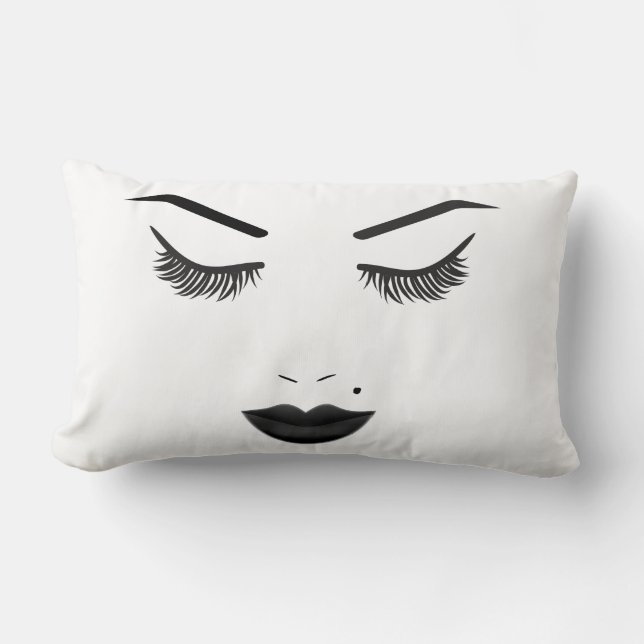Coussin Rectangle Black Lips Beauté Maquillage Visage Cils & Sourcil (Recto)