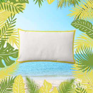 Coussin Rectangle Blanc classique avec Jaune, Blanc Jaune inverse