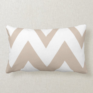 Coussin Rectangle Blanc et Tan Chevron - Brown -