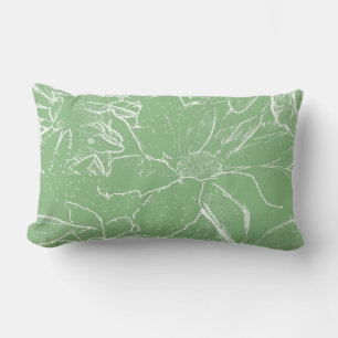 Coussin Rectangle Blanc floral Transparence du paquet - Vert clair