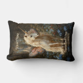 Coussin Rectangle Blanc Unicorne rose Papillon ailes Cheval Fée (Recto)