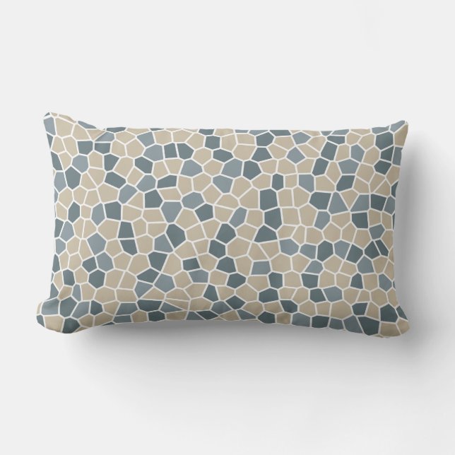 Coussin Rectangle Bleeker Beige, Van Courtland Blue, Charlotte Slate (Recto)