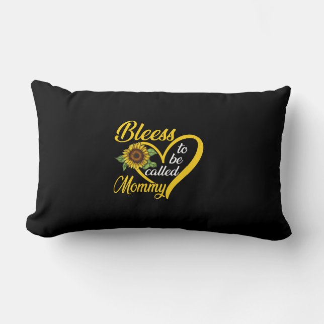 Coussin Rectangle Blessed To Be Called Maman Sunflower Heart Mothers (Recto)