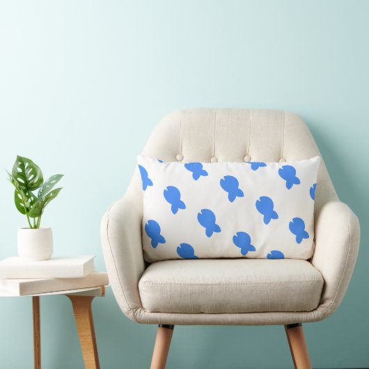 Coussin Rectangle Bleu blanc (Chaise)