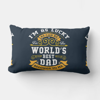 Coussin Rectangle Bleu Blanc Orange Mondes Meilleur Papa