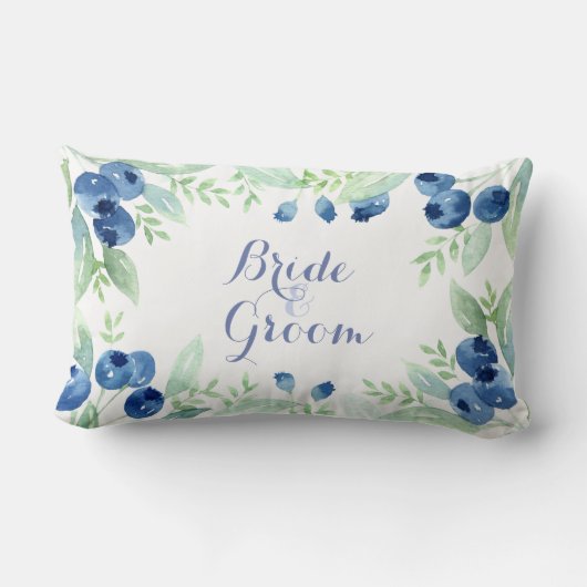 Coussin Rectangle Bleu Bleu Bleu Mi-été Russe Mariage pour toujours (Verso)