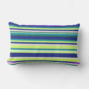 Coussin Rectangle Bleu bleu marine jaune et aquarelle d'Aqua