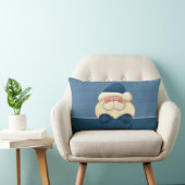 Coussin Rectangle Bleu et blanc hiver Père Noël réversible (Chaise)