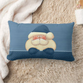 Coussin Rectangle Bleu et blanc hiver Père Noël réversible (Couverture)