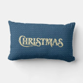 Coussin Rectangle Bleu et blanc hiver Père Noël réversible (Verso)